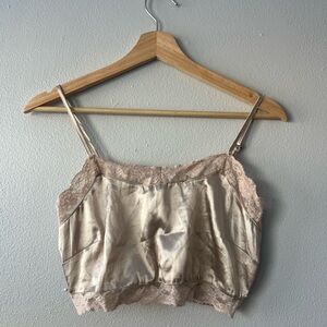 Silk Lace Trim Cami Top